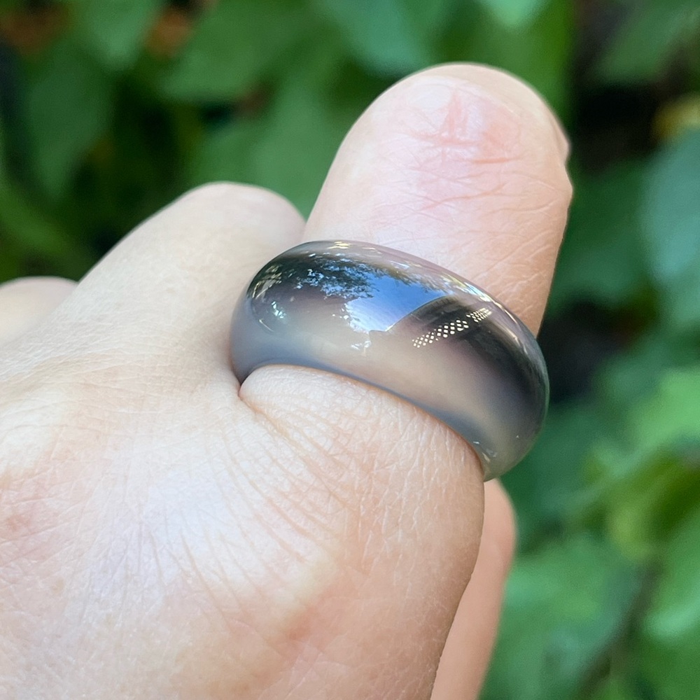 Size 9.5‎ translucent statement agate ring 1490 - Picture 7 of 9